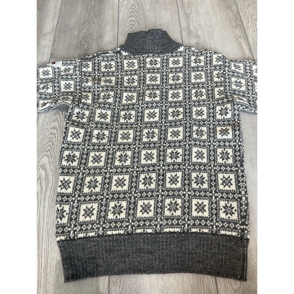 Dale of‎ Norway Fair Isle Sweater Wool 1/4 Zip Snowflake | Gray | Men's Large - Picture 10 of 16